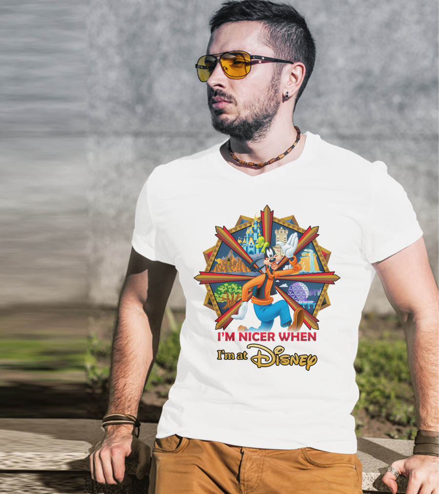 I'm Nicer When I'm At Disney Goofy T-Shirt