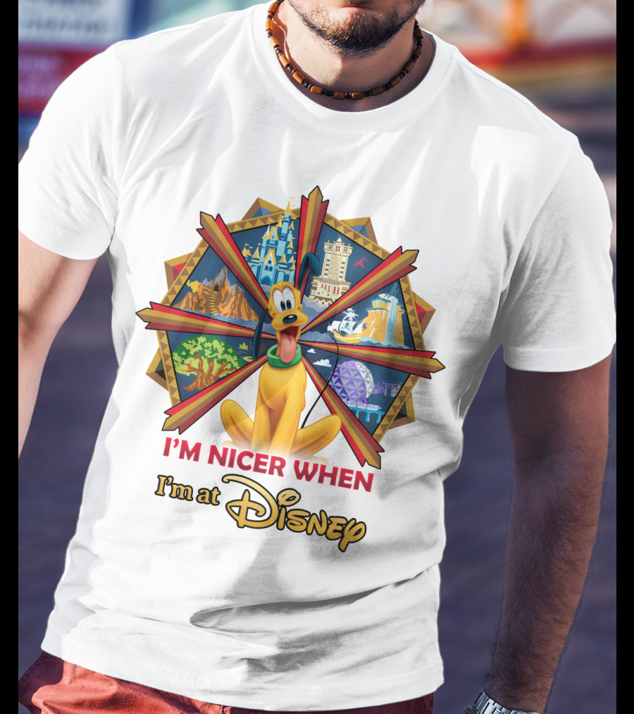 I'm Nicer When I'm At Disney Pluto T-Shirt