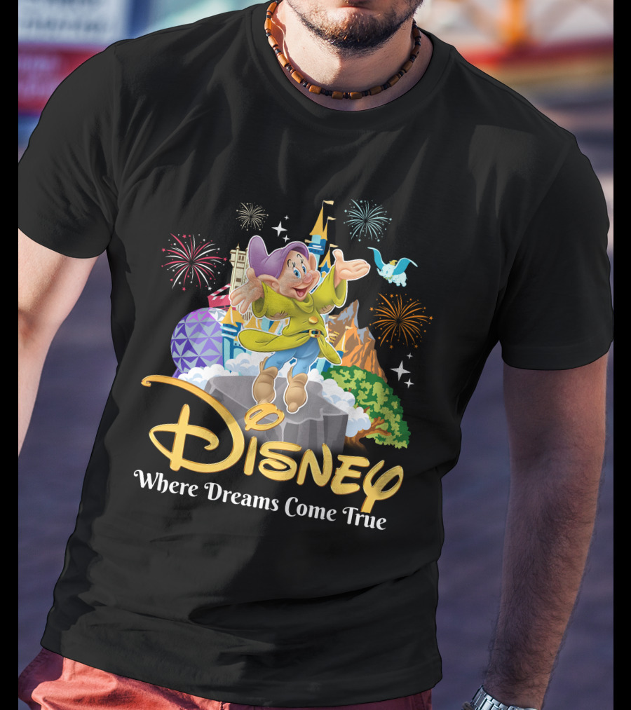 Disney Dopey Where Dreams Come True Fireworks Adventure T-Shirt