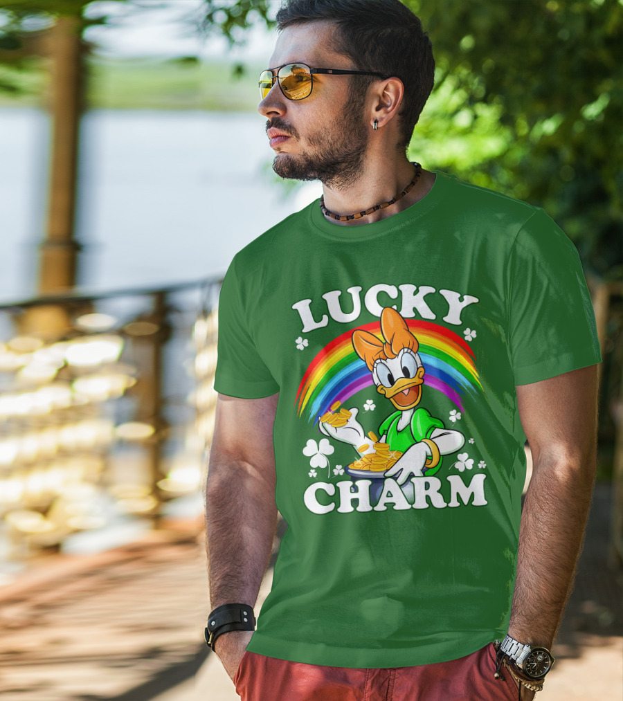 Lucky Charm Daisy Rainbow Gold Coins Shamrocks T-Shirt