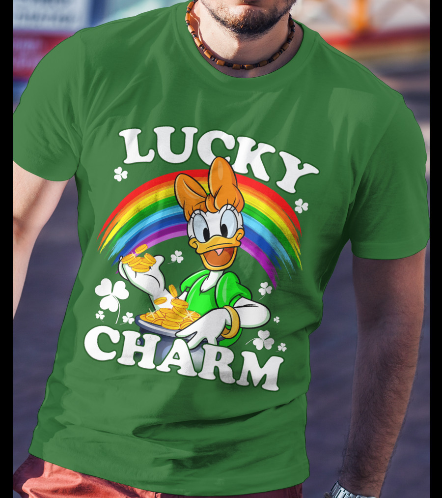 Lucky Charm Daisy Rainbow Gold Coins Shamrocks T-Shirt