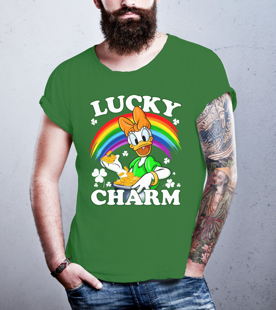 Lucky Charm Daisy Rainbow Gold Coins Shamrocks T-Shirt