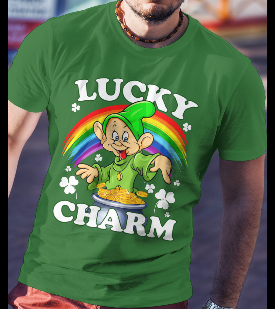 Lucky Charm Dopey Rainbow Gold Coins Shamrocks T-Shirt