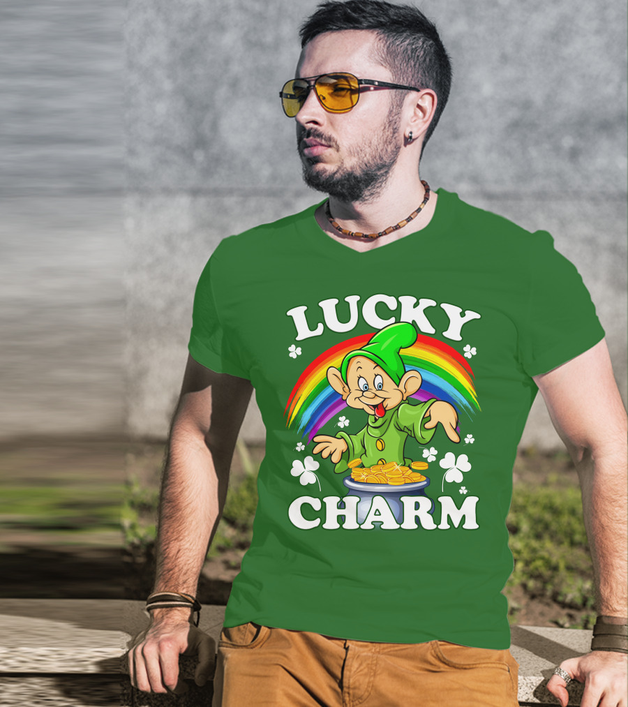 Lucky Charm Dopey Rainbow Gold Coins Shamrocks T-Shirt