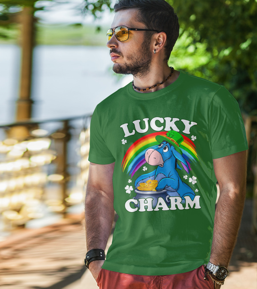 Lucky Charm Eeyore Rainbow St. Patrick's Day T-Shirt