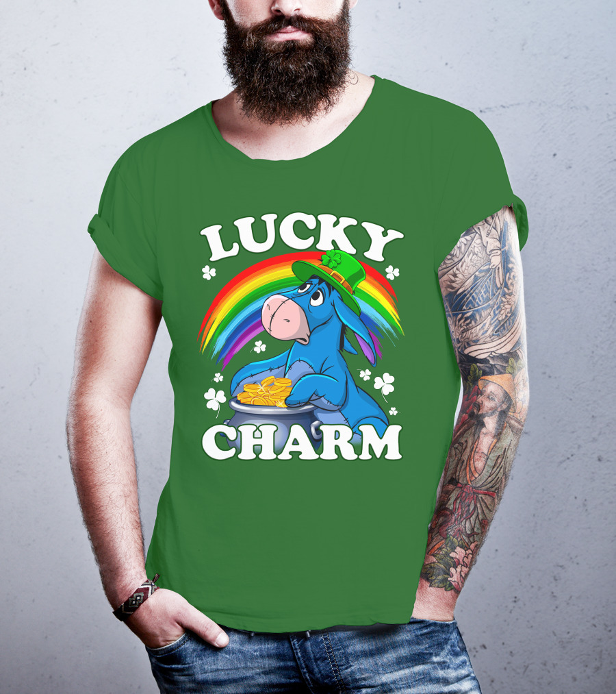 Lucky Charm Eeyore Rainbow St. Patrick's Day T-Shirt