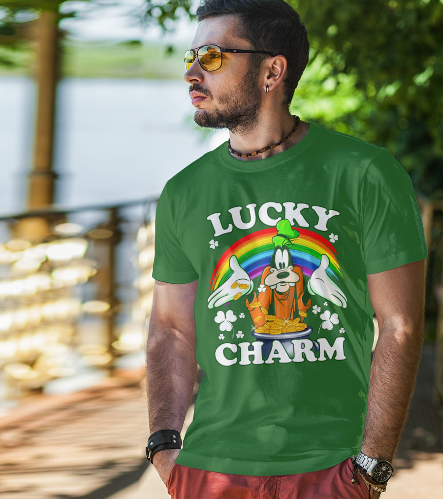 Lucky Charm Goofy Rainbow Gold Coins Shamrocks T-Shirt