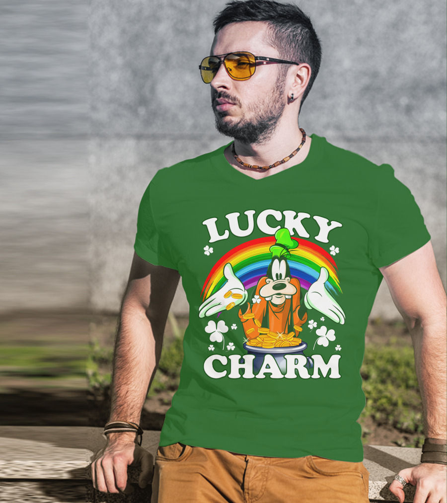 Lucky Charm Goofy Rainbow Gold Coins Shamrocks T-Shirt