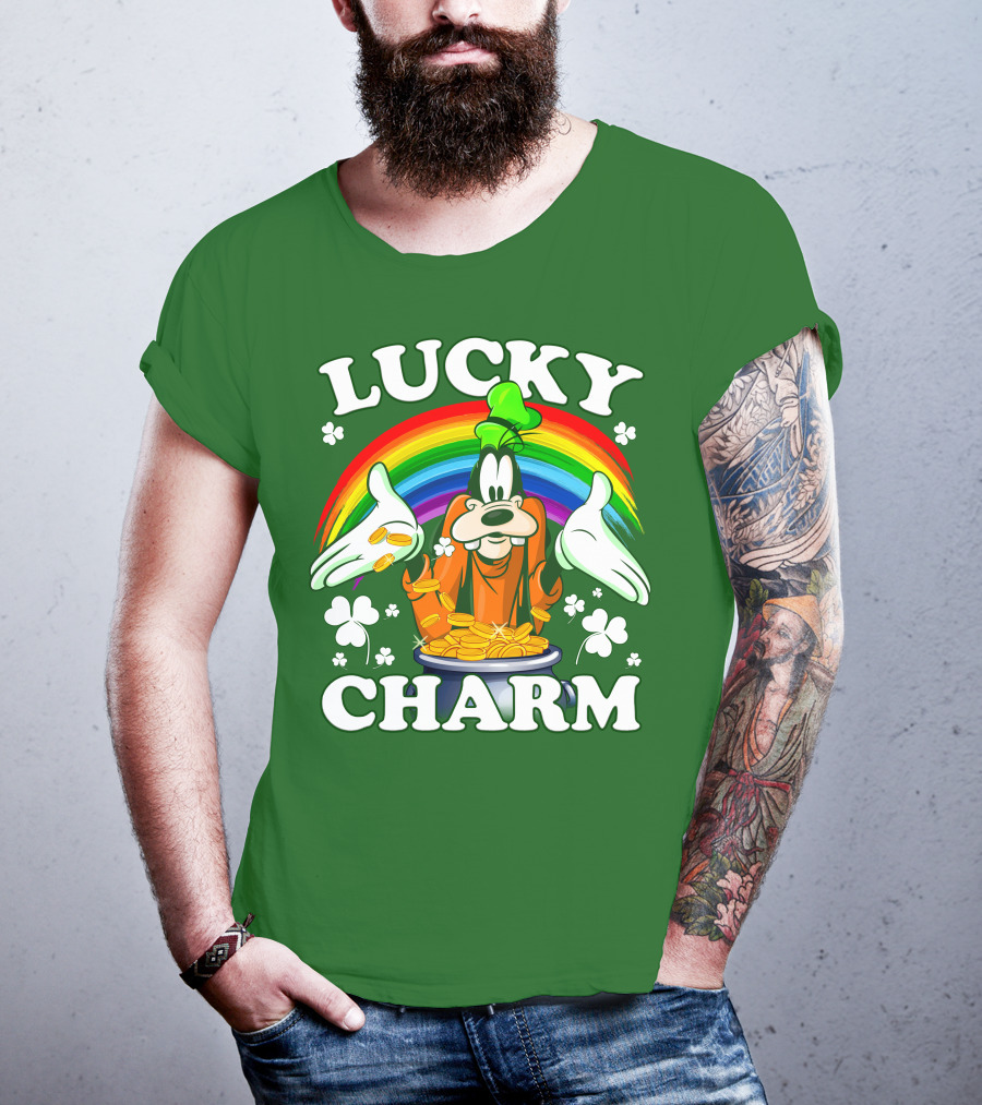 Lucky Charm Goofy Rainbow Gold Coins Shamrocks T-Shirt