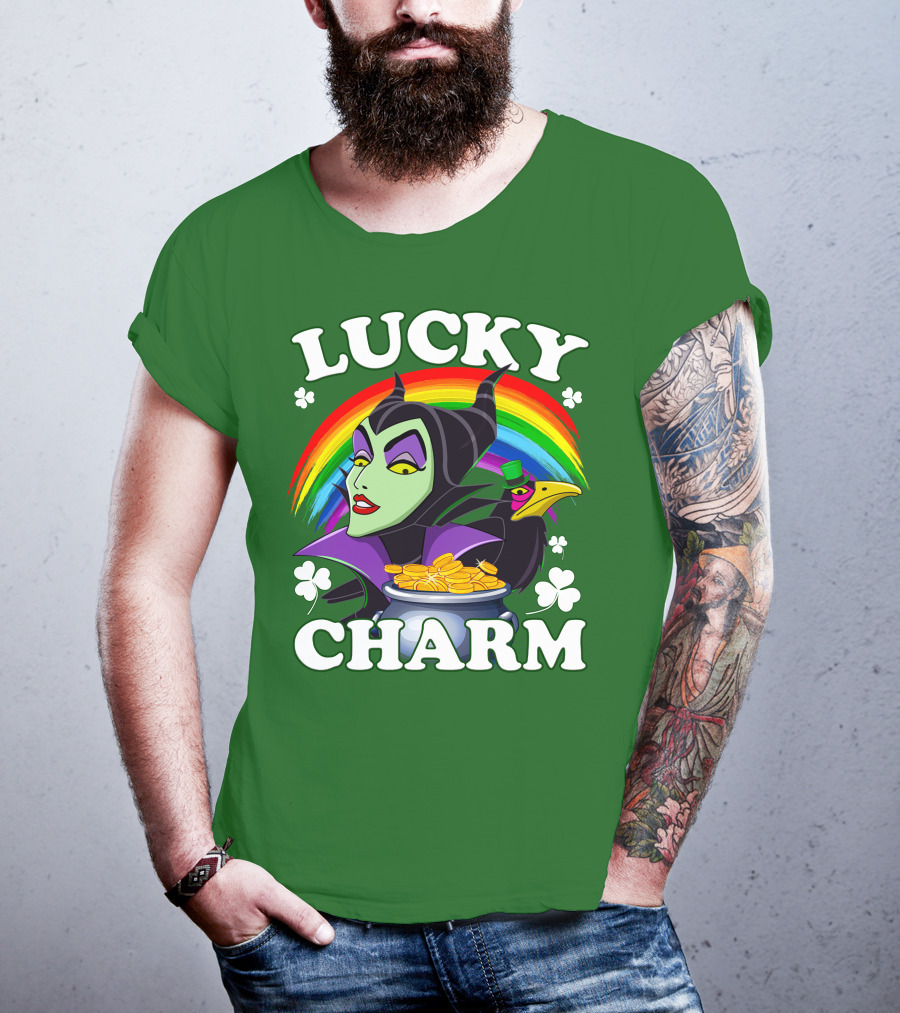 Lucky Charm Maleficent Rainbow Pot Of Gold T-Shirt