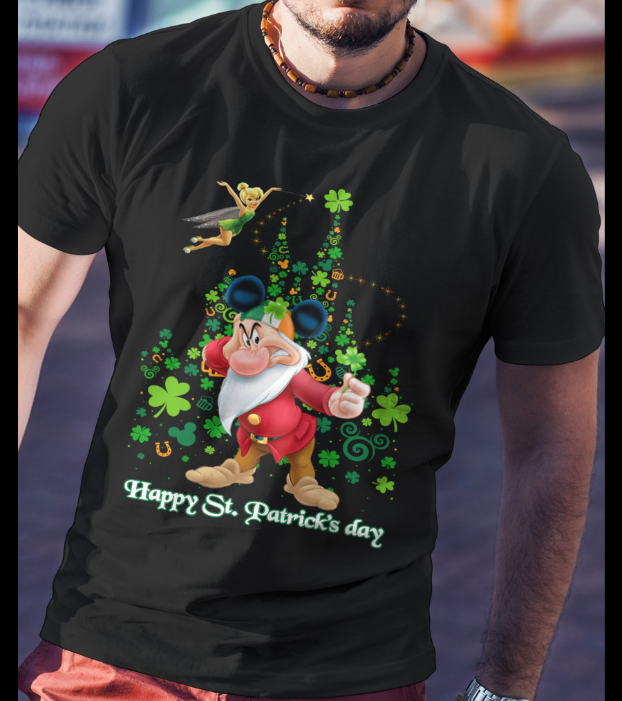 Happy St. Patrick's Day Grumpy Shamrock Castle T-Shirt