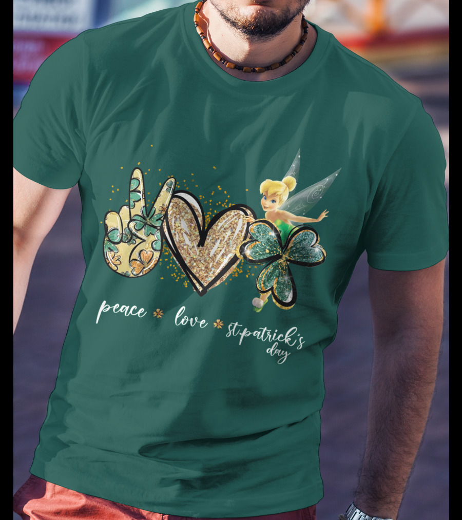 Peace Love St. Patrick's Day Tinkerbell T-Shirt