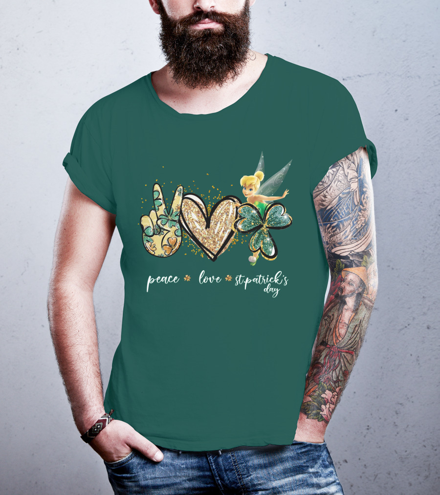 Peace Love St. Patrick's Day Tinkerbell T-Shirt