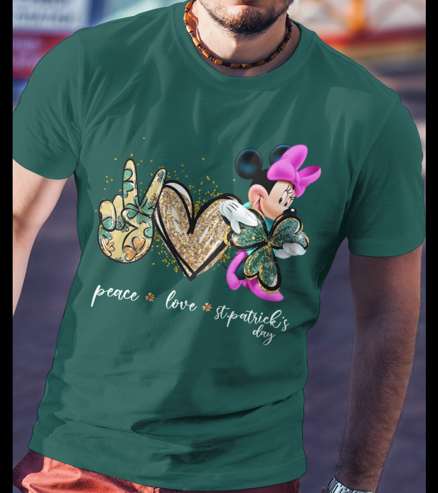 Peace Love St. Patrick's Day Minnie T-Shirt