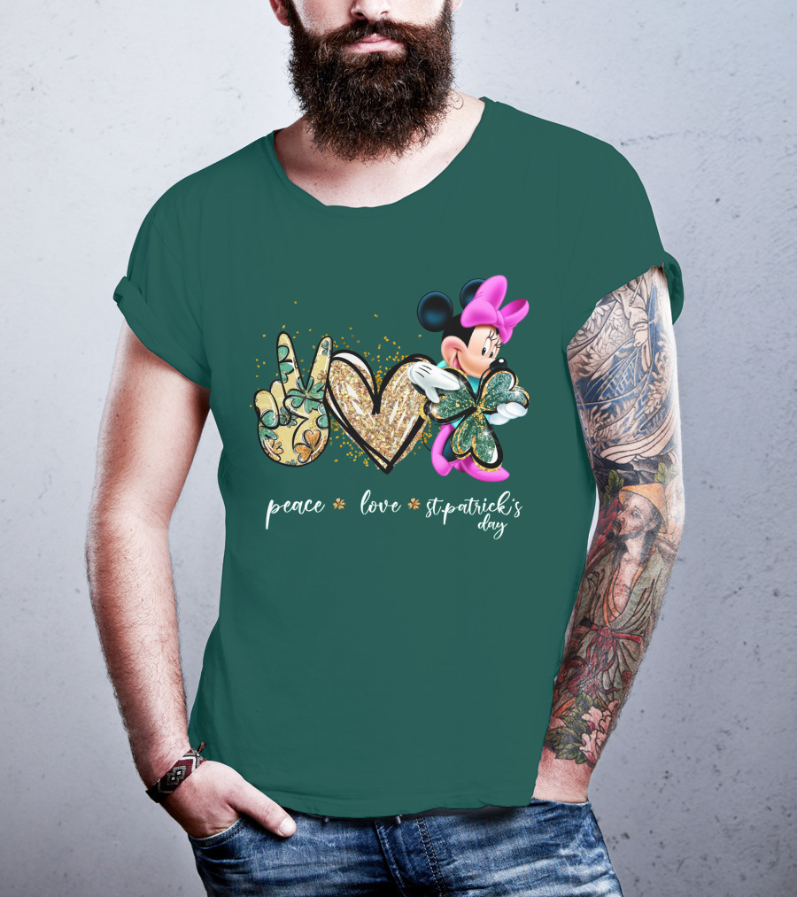 Peace Love St. Patrick's Day Minnie T-Shirt