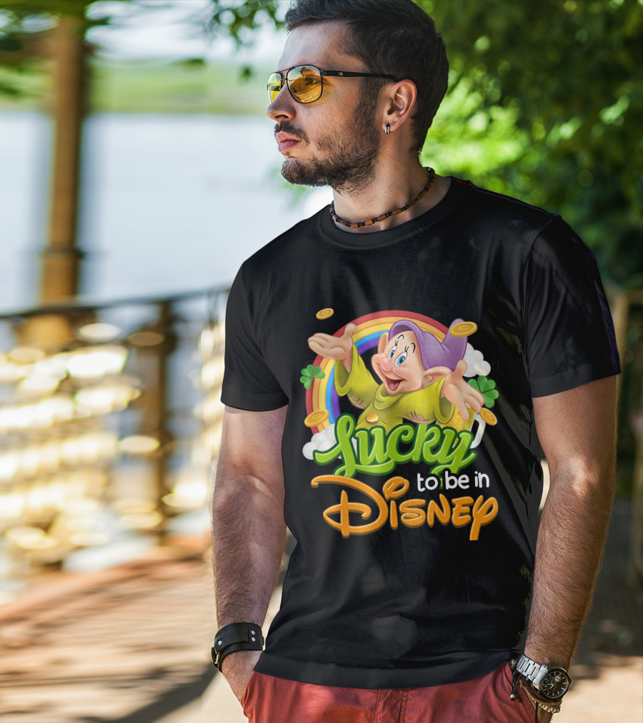Lucky To Be In Disney Dopey Rainbow T-Shirt