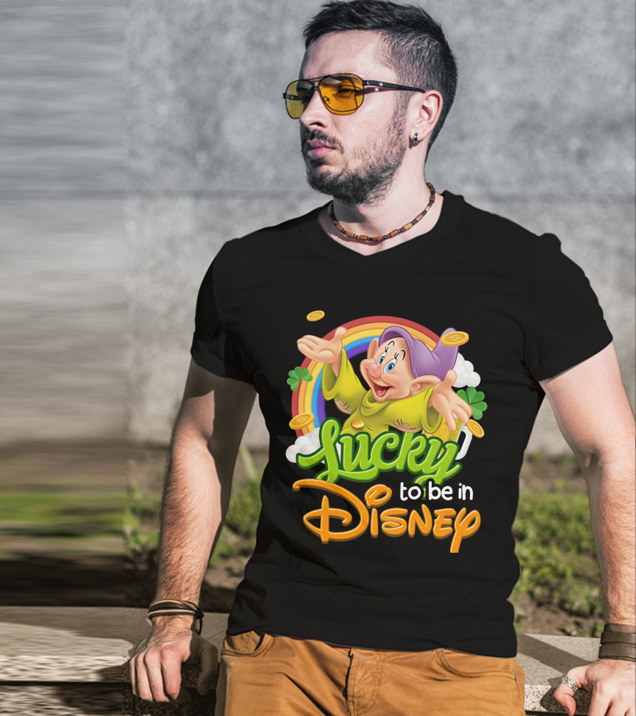 Lucky To Be In Disney Dopey Rainbow T-Shirt