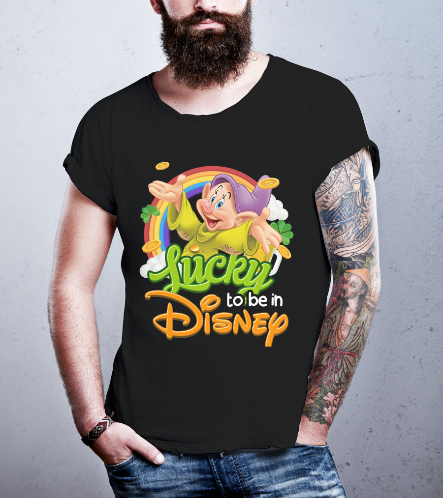 Lucky To Be In Disney Dopey Rainbow T-Shirt