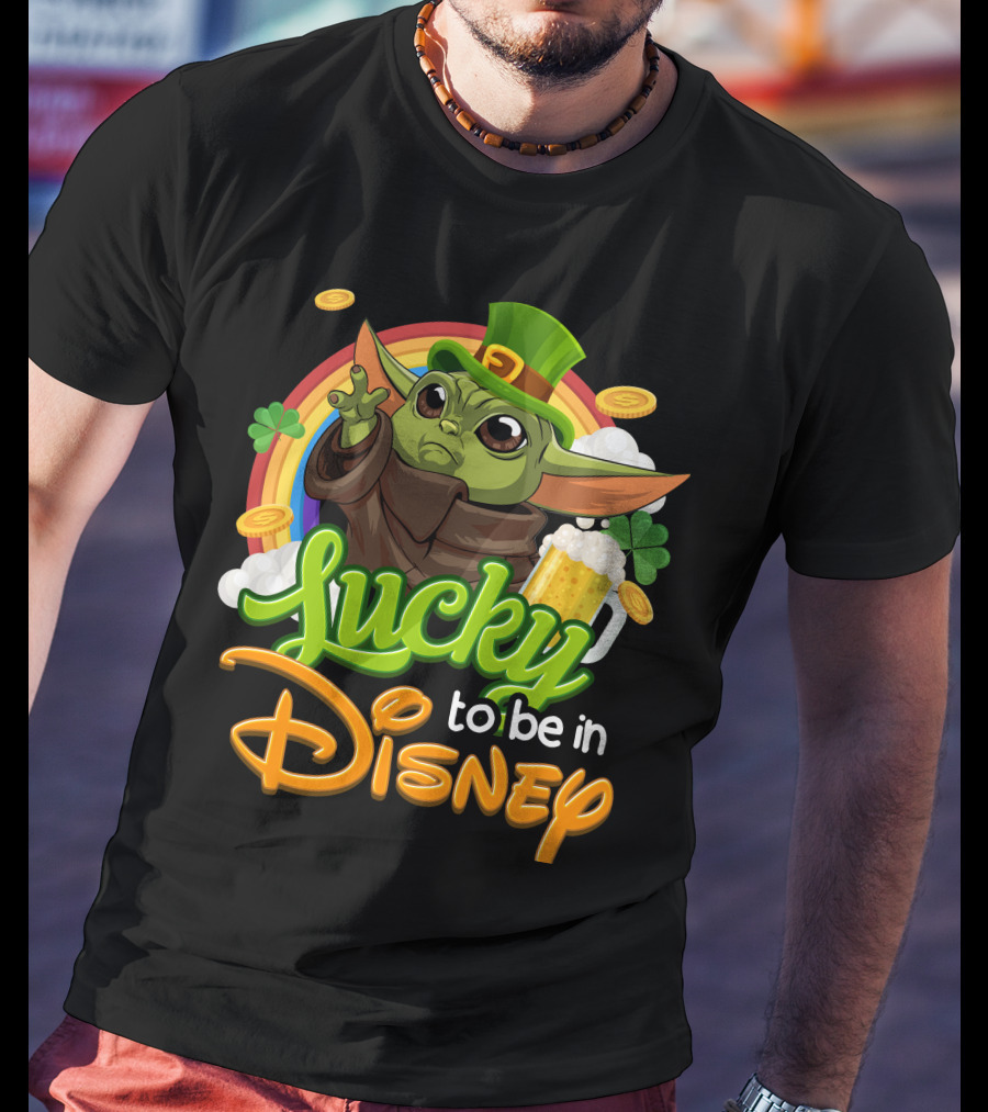 Lucky To Be In Disney Yoda St. Patrick's Day T-Shirt