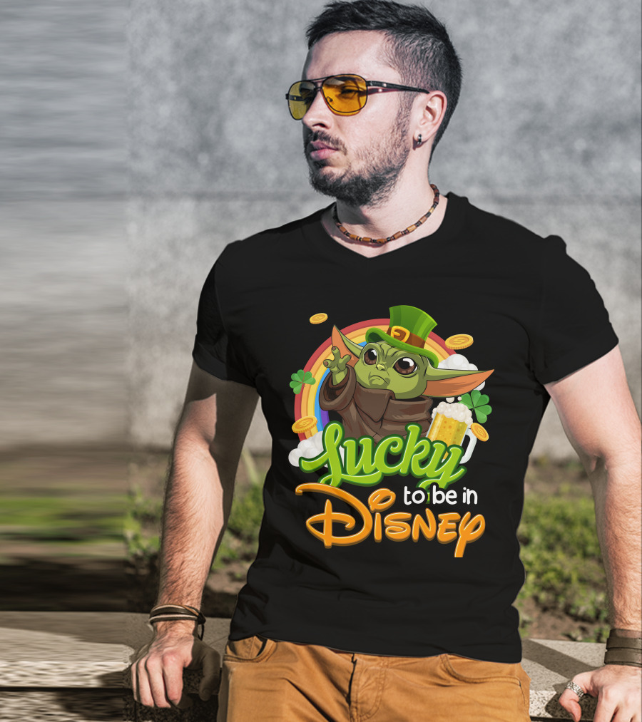 Lucky To Be In Disney Yoda St. Patrick's Day T-Shirt