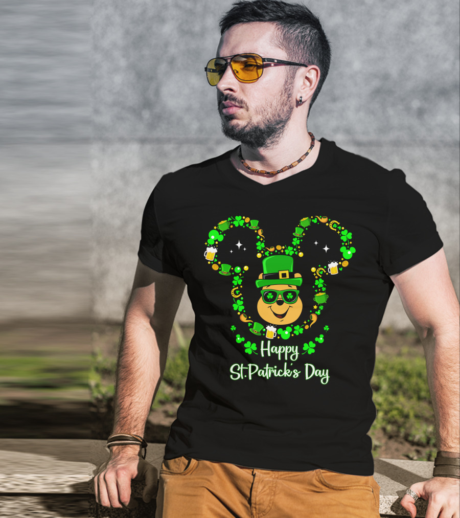 Happy St. Patrick's Day Pooh Mouse Ears T-Shirt