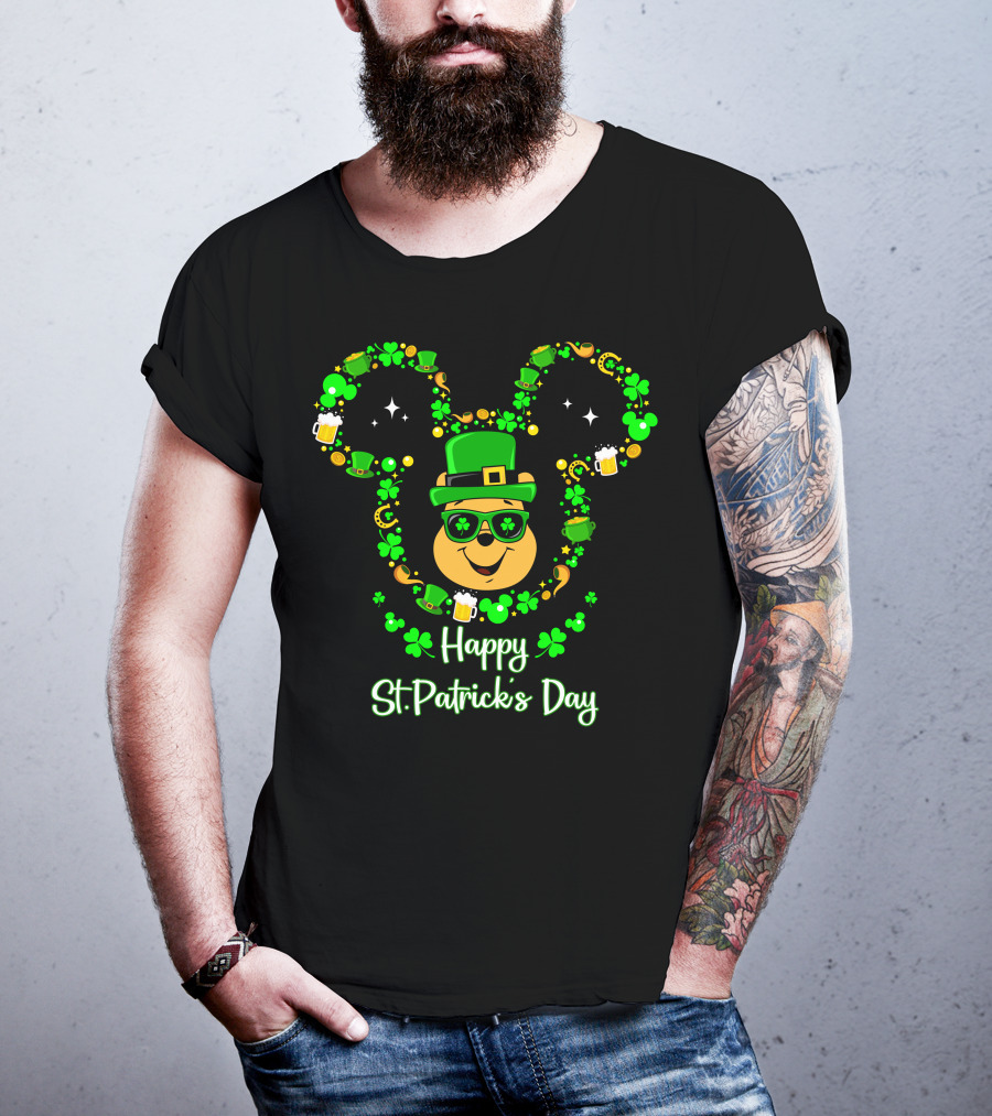 Happy St. Patrick's Day Pooh Mouse Ears T-Shirt