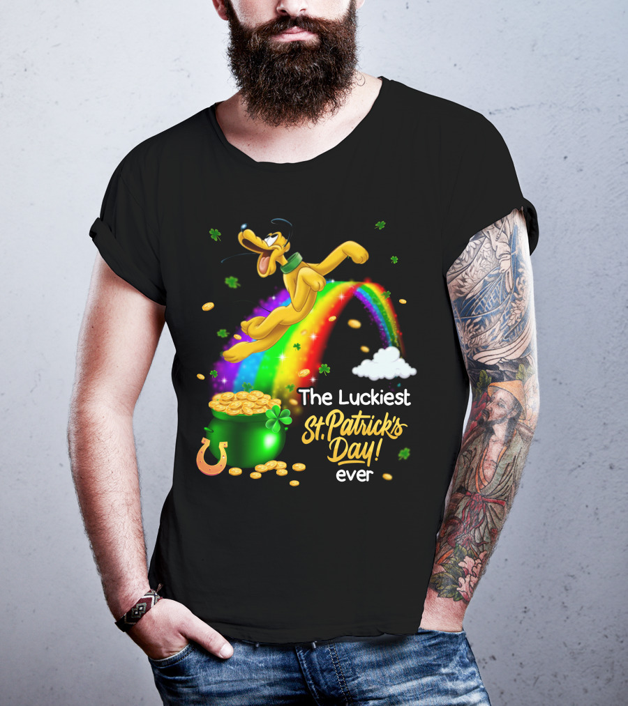 The Luckiest St. Patrick's Day Ever Pluto Rainbow Pot Of Gold T-Shirt