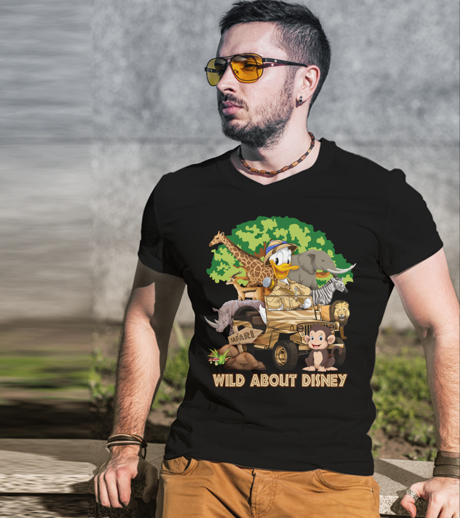 Wild About Disney Safari Adventure Featuring Donald Duck And Jungle Animals T-Shirt