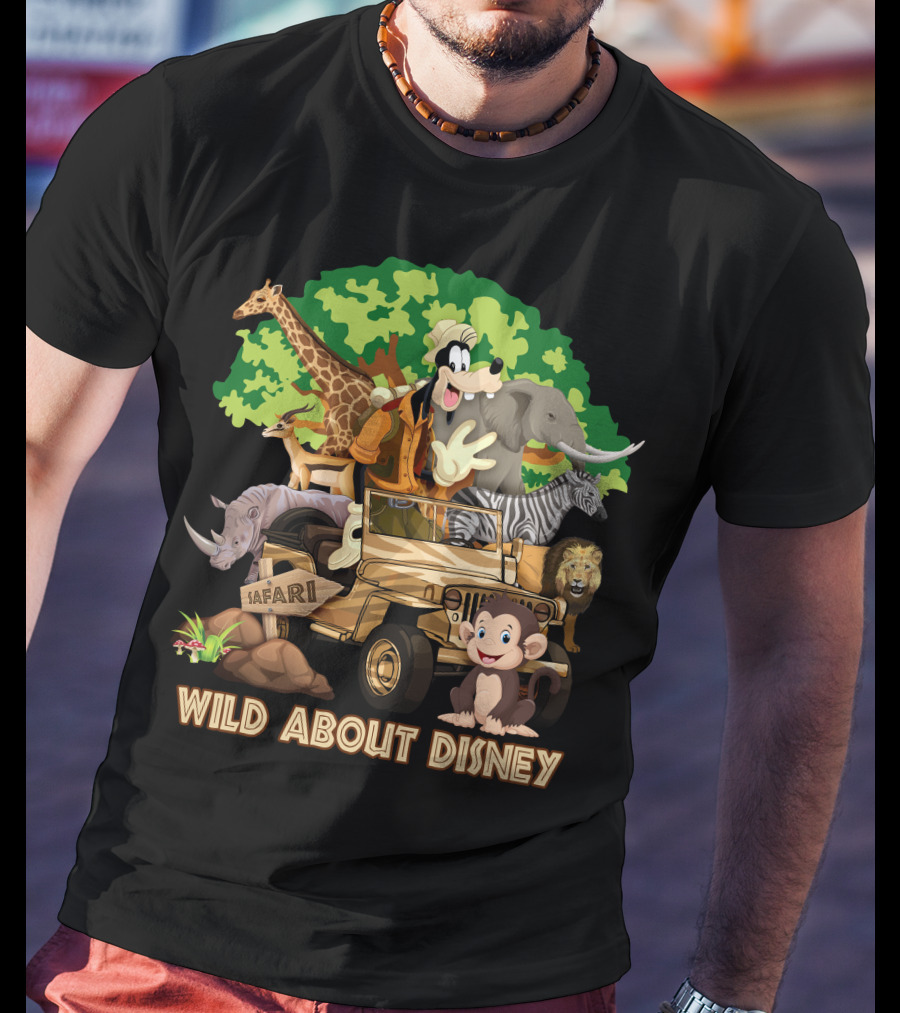 Wild About Disney Safari Goofy With Animals T-Shirt