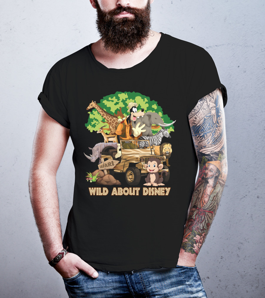 Wild About Disney Safari Goofy With Animals T-Shirt