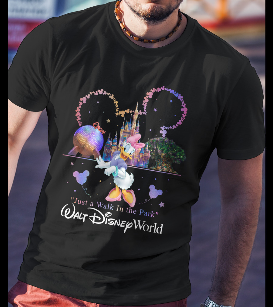 Epcot Just A Walk In The Park Walt Disney World Daisy Duck T-Shirt