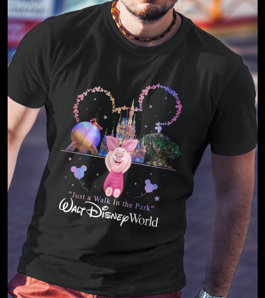 Piglet Walt Disney World Just A Walk In The Park Epcot T-Shirt