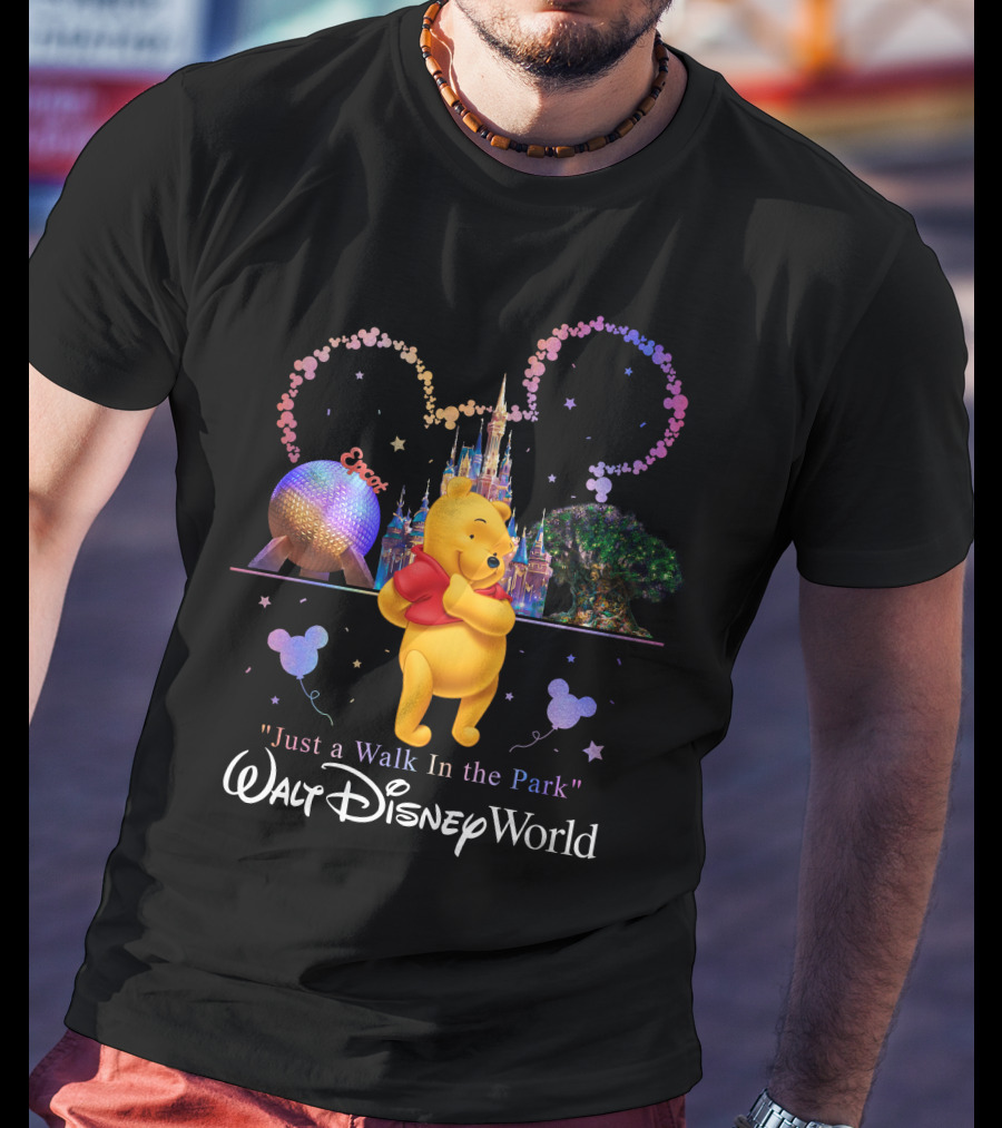 Walt Disney World Just A Walk In The Park Epcot Pooh T-Shirt