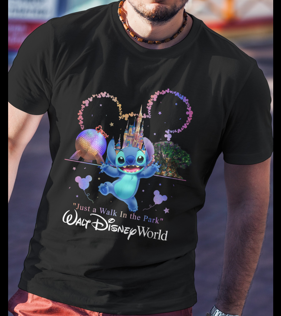 Stitch Just A Walk In The Park Epcot Walt Disney World T-Shirt