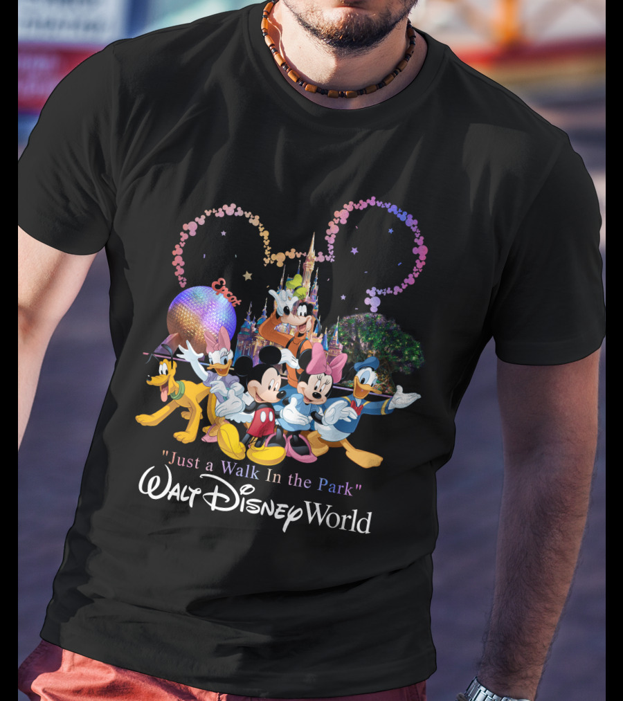 Just A Walk In The Park Walt Disney World EPCOT Mickey And Friends T-Shirt