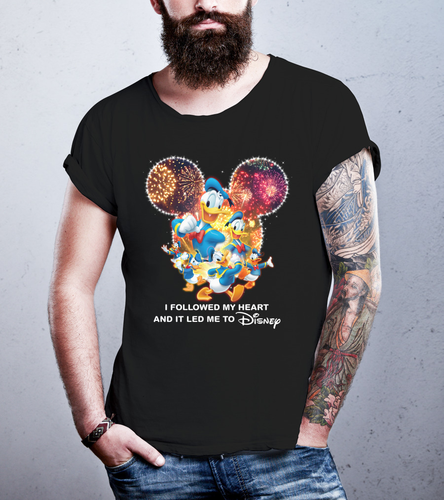 I Followed My Heart And It Led Me To Disney Donald Duck Fireworks Celebration T-Shirt