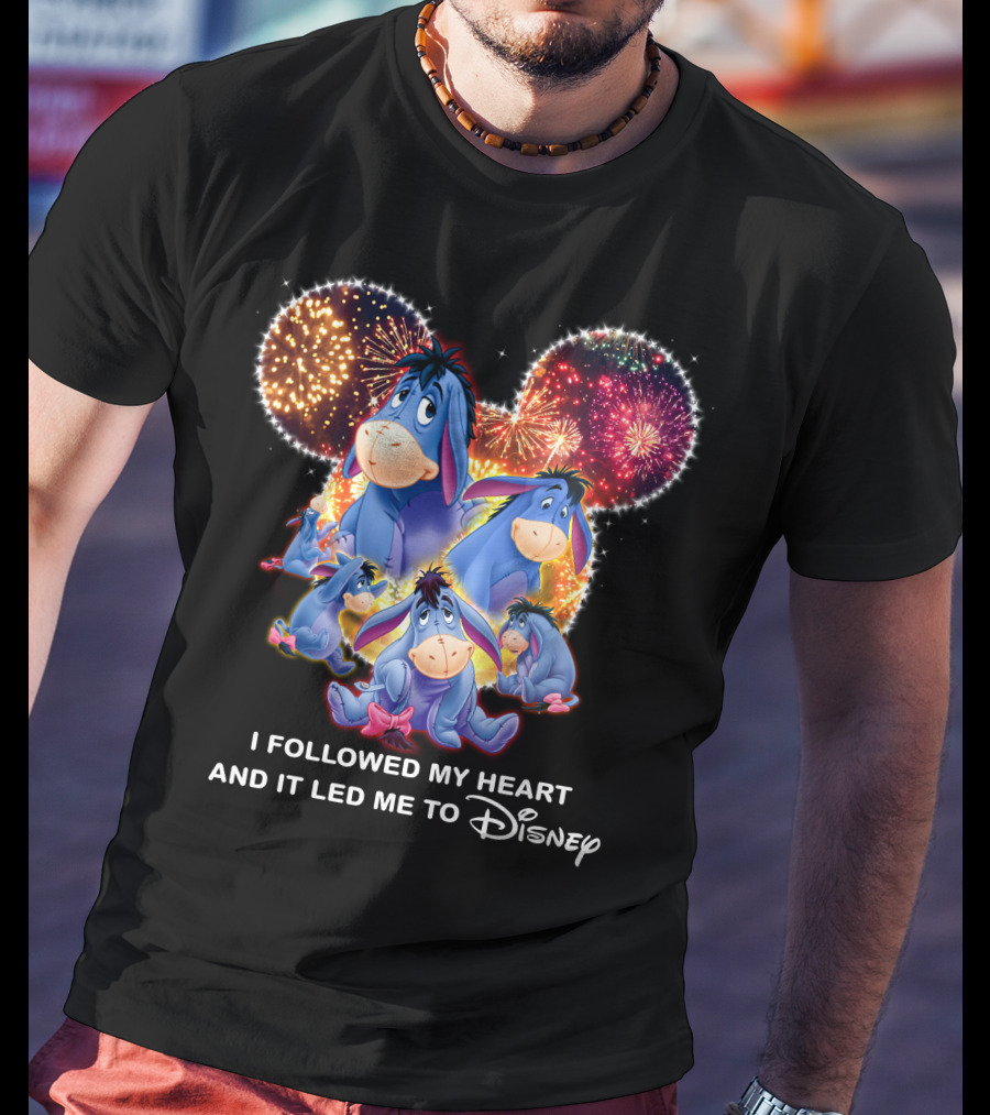 I Followed My Heart And It Led Me To Disney Eeyore Fireworks Mickey Ears T-Shirt