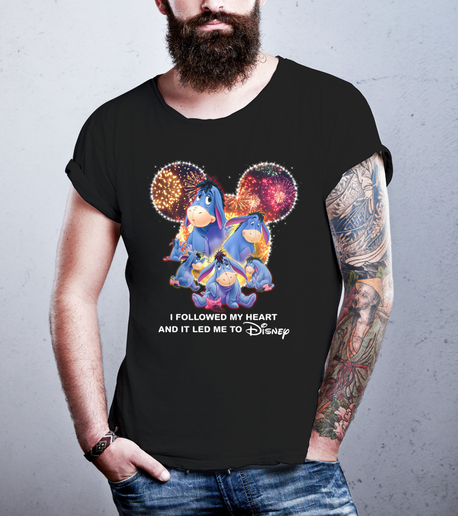 I Followed My Heart And It Led Me To Disney Eeyore Fireworks Mickey Ears T-Shirt