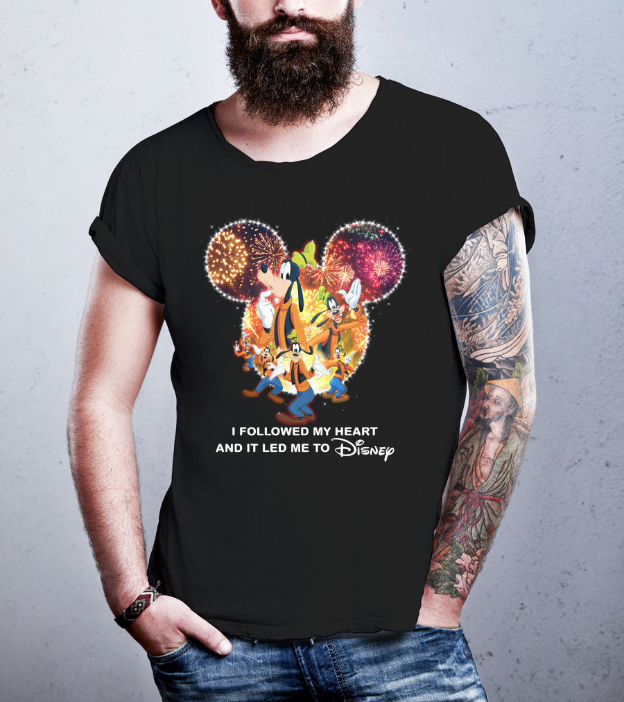I Followed My Heart And It Led Me To Disney Goofy Fireworks T-Shirt