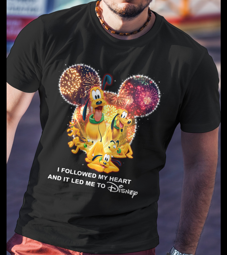 Pluto Fireworks Disney Magic I Followed My Heart T-Shirt