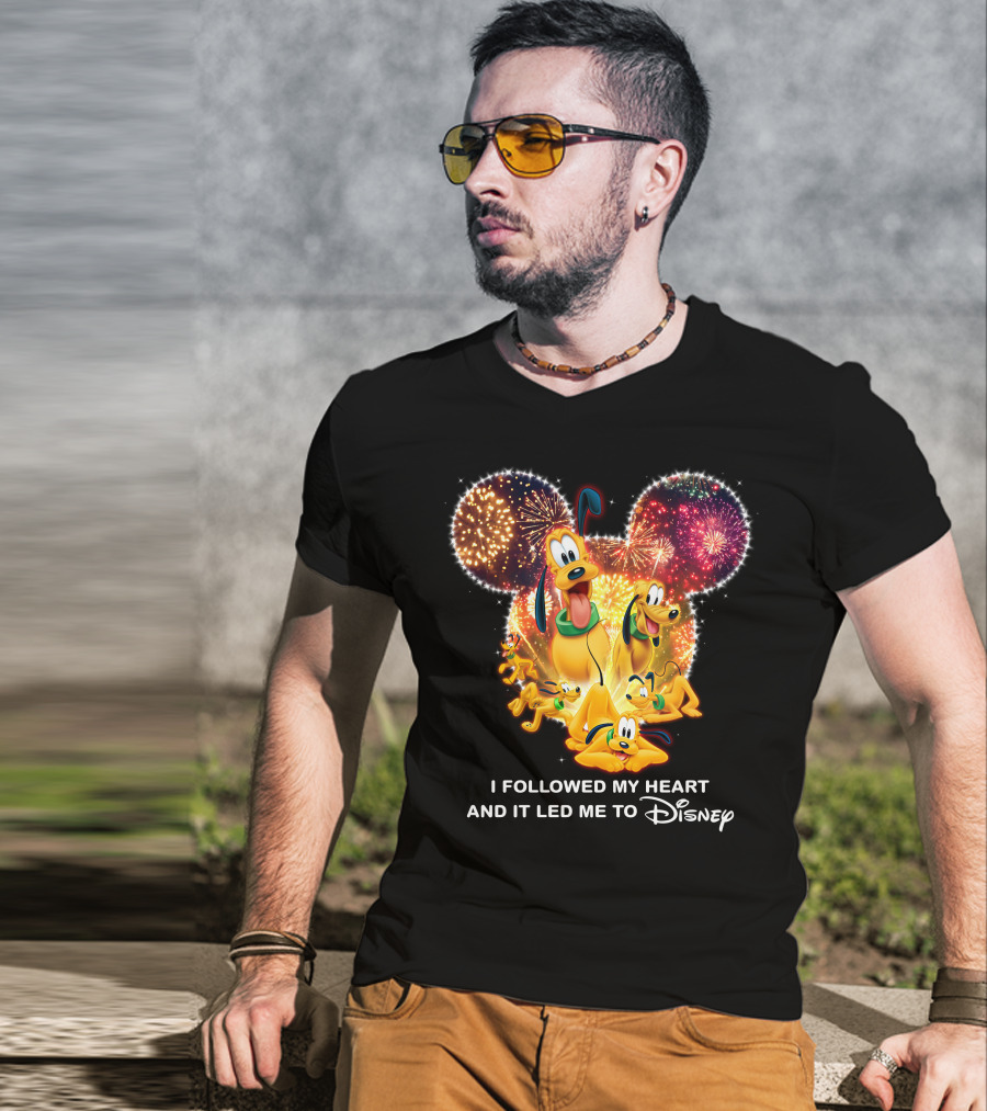 Pluto Fireworks Disney Magic I Followed My Heart T-Shirt
