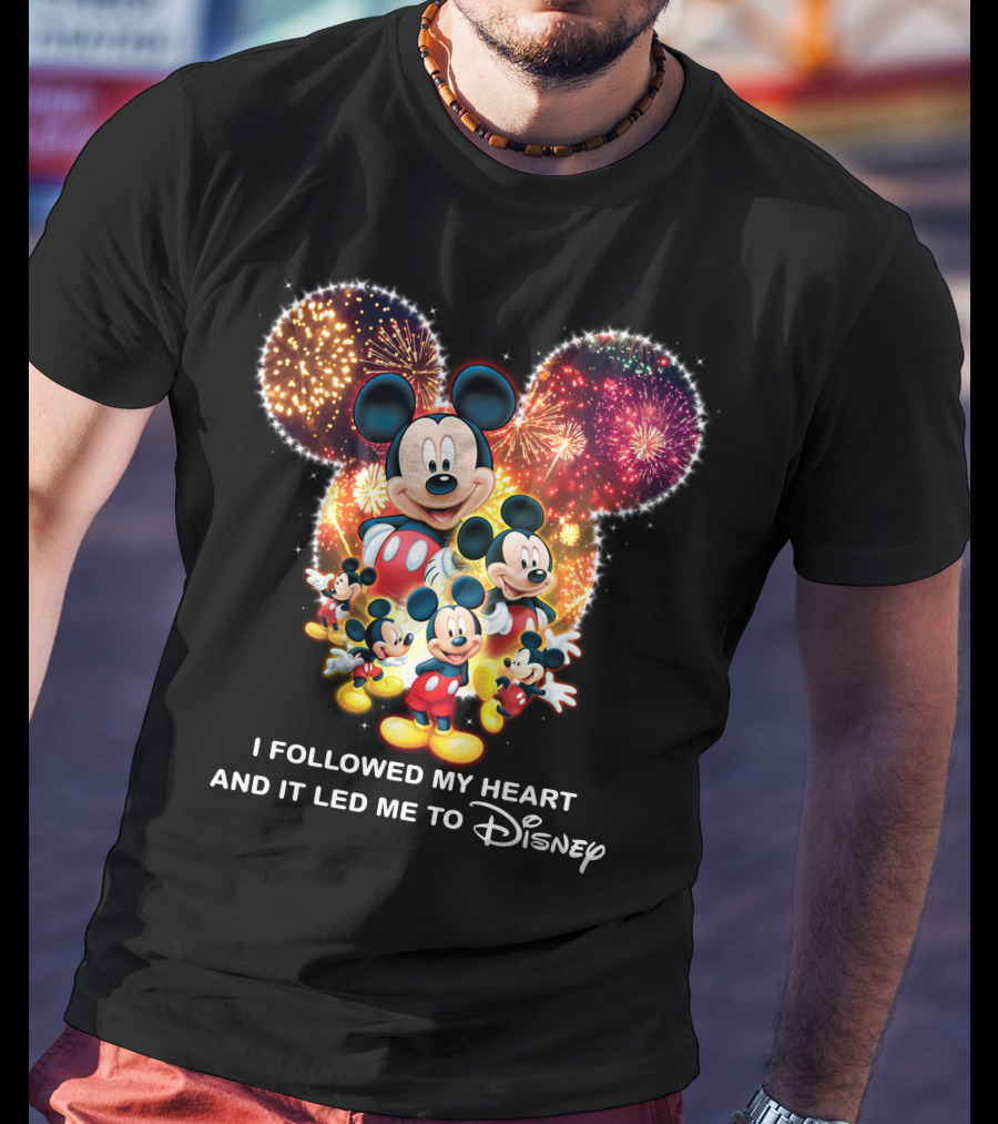 I Followed My Heart And It Led Me To Disney Mickey Mouse Fireworks Celebration T-Shirt