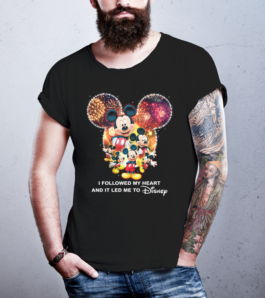 I Followed My Heart And It Led Me To Disney Mickey Mouse Fireworks Celebration T-Shirt