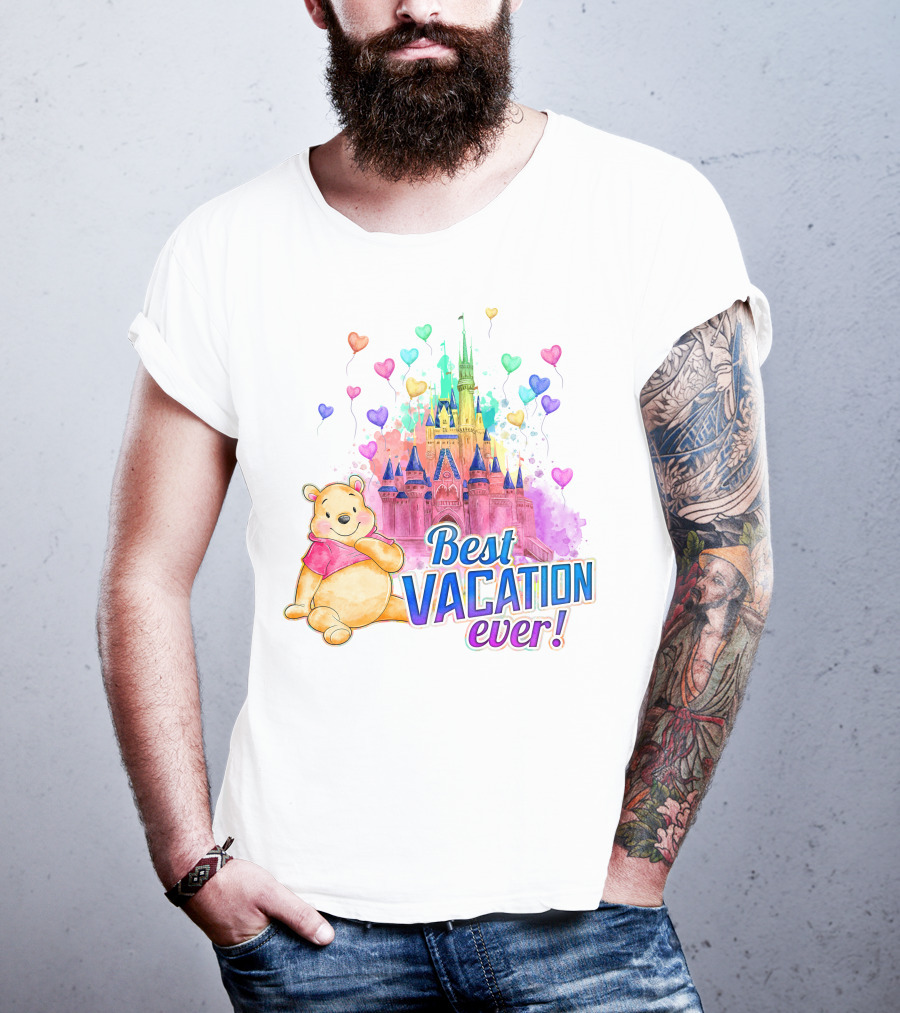 Best Vacation Ever Pooh Castle Balloons T-Shirt