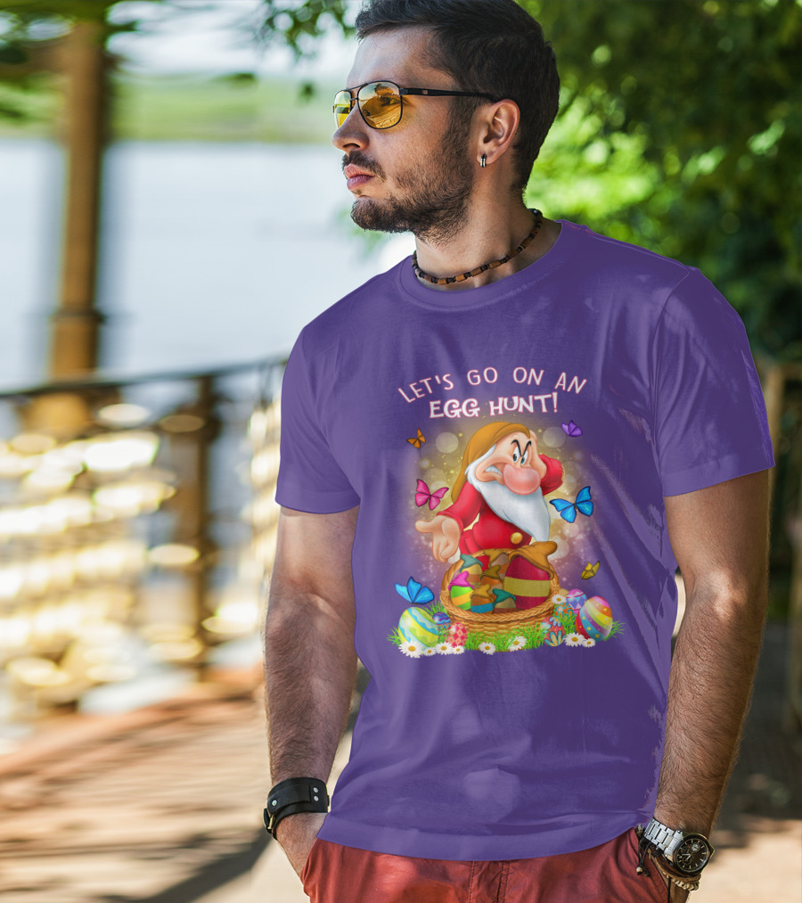 Let's Go On An Egg Hunt Grumpy Butterflies Easter Basket T-Shirt