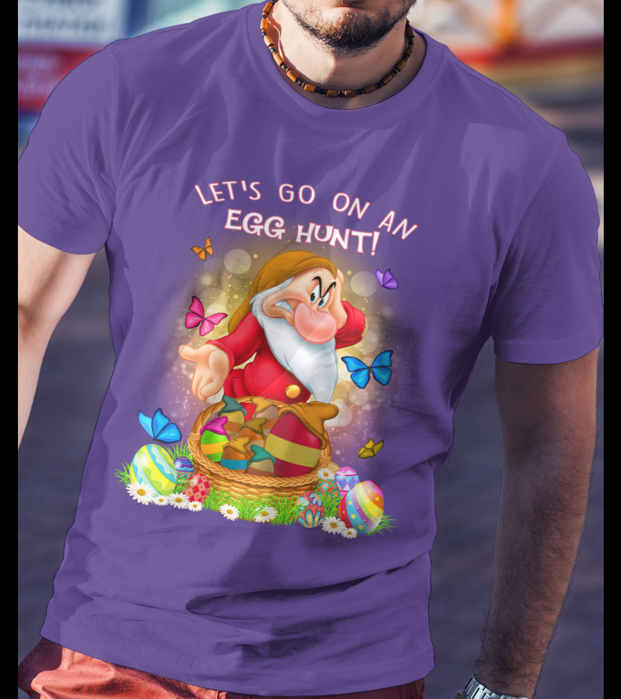 Let's Go On An Egg Hunt Grumpy Butterflies Easter Basket T-Shirt