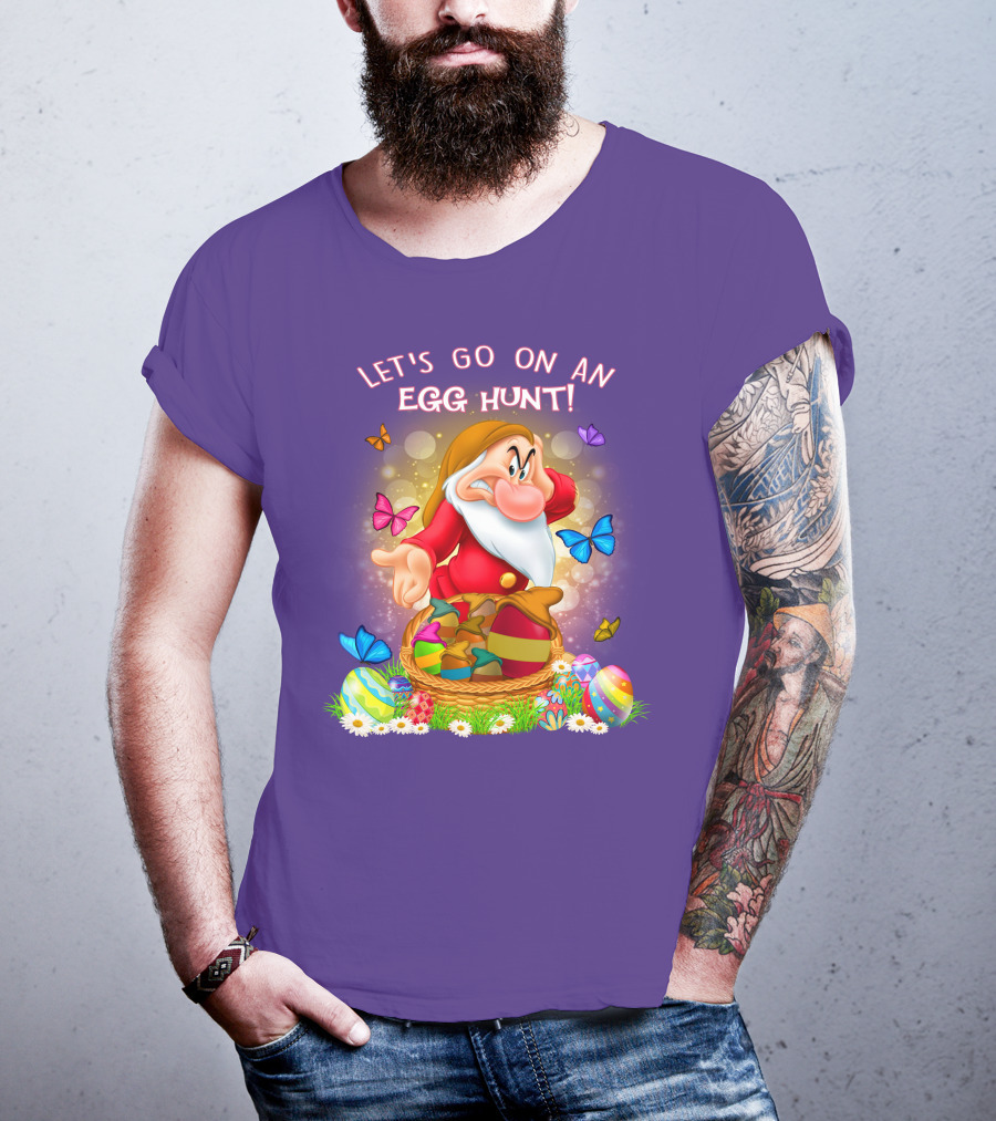Let's Go On An Egg Hunt Grumpy Butterflies Easter Basket T-Shirt