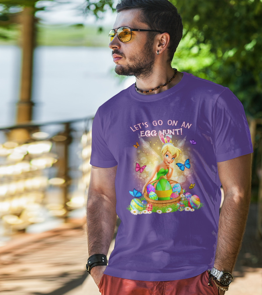 Let's Go On An Egg Hunt Tinkerbell Basket Butterflies T-Shirt