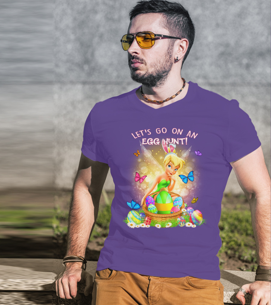 Let's Go On An Egg Hunt Tinkerbell Basket Butterflies T-Shirt