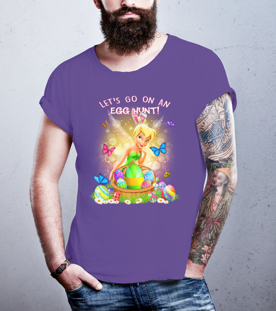 Let's Go On An Egg Hunt Tinkerbell Basket Butterflies T-Shirt